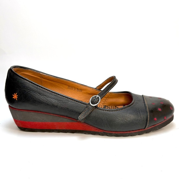 The ART Company Shoes - The ART Company Mary Jane Black Leather Wedges | 42